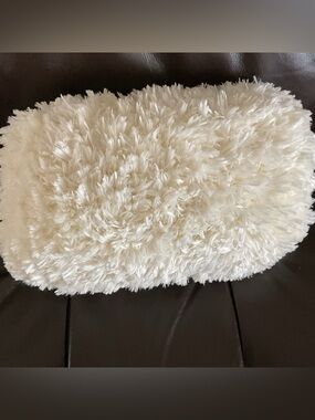 Plush Shag Decorative Throw Pillow - White